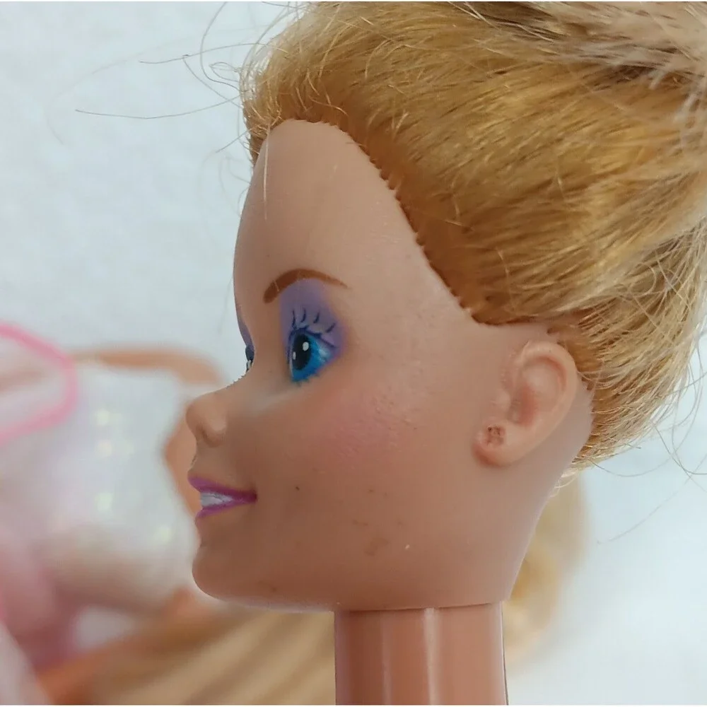 Barbie Super Hair 1986 Doll Super Star 80s Big Hair Blue Eyeshadow Pink Dress